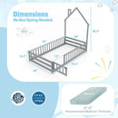 Twin Size Montessori Floor Bed with Lockable Door and Full-Length Guardrail by LJGDeals