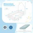 Twin Size Montessori Floor Bed with Lockable Door and Full-Length Guardrail-White