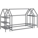 Twin Size Montessori Floor House Bed with Detachable Storage Shelves