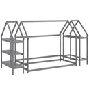 Twin Size Montessori Floor House Bed with Detachable Storage Shelves by LJGDeals