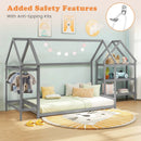 Twin Size Montessori Floor House Bed with Detachable Storage Shelves by LJGDeals