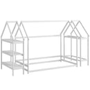 Twin Size Montessori Floor House Bed with Detachable Storage Shelves by LJGDeals
