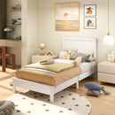 Twin Size Wooden Bed Frame with Headboard and Slat Support by LJGDeals