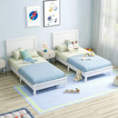 Twin Size Wooden Bed Frame with Headboard and Slat Support by LJGDeals