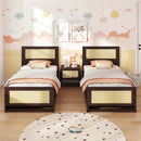 Twin Size Rattan Bed Frame with Storage Drawers
