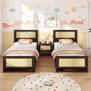 Twin Size Rattan Bed Frame with Storage Drawers by LJGDeals