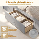 Twin Size Rattan Bed Frame with Storage Drawers by LJGDeals