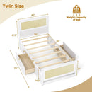 Twin Size Rattan Bed Frame with Storage Drawers by LJGDeals