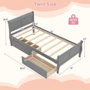 Twin Size Sleigh Bed with 2 Storage Drawers Wood Platform Bed Frame by LJGDeals