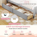 Twin Size Sleigh Bed with 2 Storage Drawers Wood Platform Bed Frame by LJGDeals