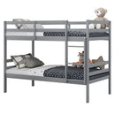 Twin Bunk Bed Children Wooden Bunk Beds Solid Hardwood-Brown by DirectDeals