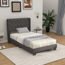 Twin/Full/Queen Size Upholstered Platform Bed with Button Tufted Headboard by LJGDeals