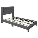 Twin/Full/Queen Size Upholstered Platform Bed with Button Tufted Headboard by LJGDeals