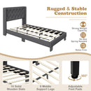 Twin/Full/Queen Size Upholstered Platform Bed with Button Tufted Headboard-Twin Size