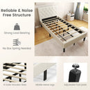 Twin Size Upholstered Platform Bed with Button Tufted Headboard-Beige by LJGDeals