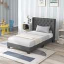 Twin/Full/Queen Size Upholstered Platform Bed with Button Tufted Headboard by LJGDeals