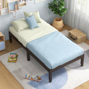 14 Inch Twin Wood Platform Bed Frame with Wooden Slats Support