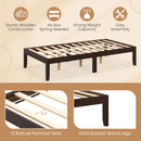 14 Inch Twin Wood Platform Bed Frame with Wooden Slats Support