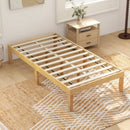 14 Inch Twin Wood Platform Bed Frame with Wooden Slats Support by LJGDeals