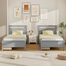 Twin Size Wooden Bed Frame with 2 Drawers for Teens and Adults by LJGDeals