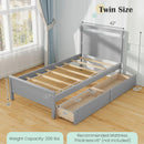 Twin Size Wooden Bed Frame with 2 Drawers for Teens and Adults by LJGDeals