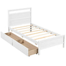 Twin Size Wooden Bed Frame with 2 Drawers for Teens and Adults by LJGDeals