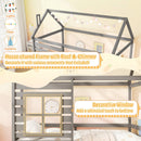 Twin Size Wooden Platform House Bed with Trundle and Roof by LJGDeals