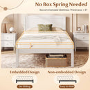 Twin Platform Bed Frame with Curved Headboard