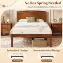 Twin Platform Bed Frame with Curved Headboard