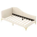 Full/Twin Size Upholstered Daybed with Metal Legs and Wood Slats by LJGDeals