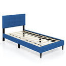 Twin Size Upholstered Platform Bed with Button Tufted Headboard-Gray by LJGDeals