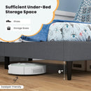 Twin Size Upholstered Platform Bed with Button Tufted Headboard-Gray by LJGDeals