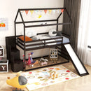 Twin over Twin Bunk Bed with Slide and 2-Step Storage Staircase by LJGDeals