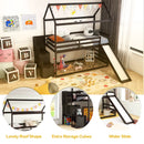 Twin over Twin Bunk Bed with Slide and 2-Step Storage Staircase by DirectDeals