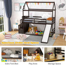 Twin over Twin Bunk Bed with Slide and 2-Step Storage Staircase by LJGDeals