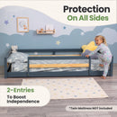 Twin Montessori Floor Bed with Safety Guardrails