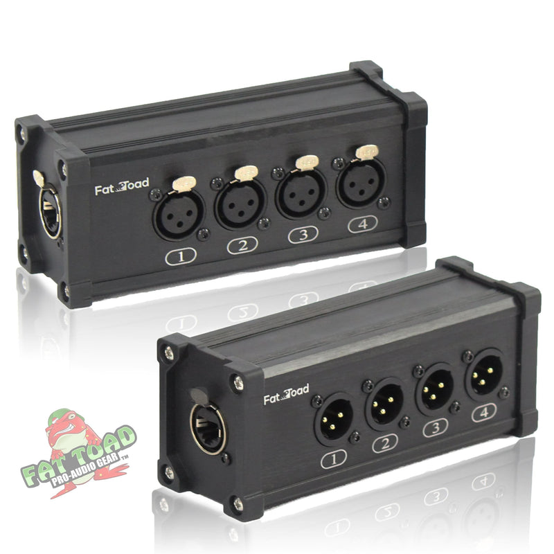4 Channel DMX Over Network Signal XLR Cable Extender by GRIFFIN - Male & Female Pack with 3 Pin XLR to RJ45 Ethercon Wire for Live Stage Sound Monitoring, Studio Recording & DJ Lighting, PA AES-EBU