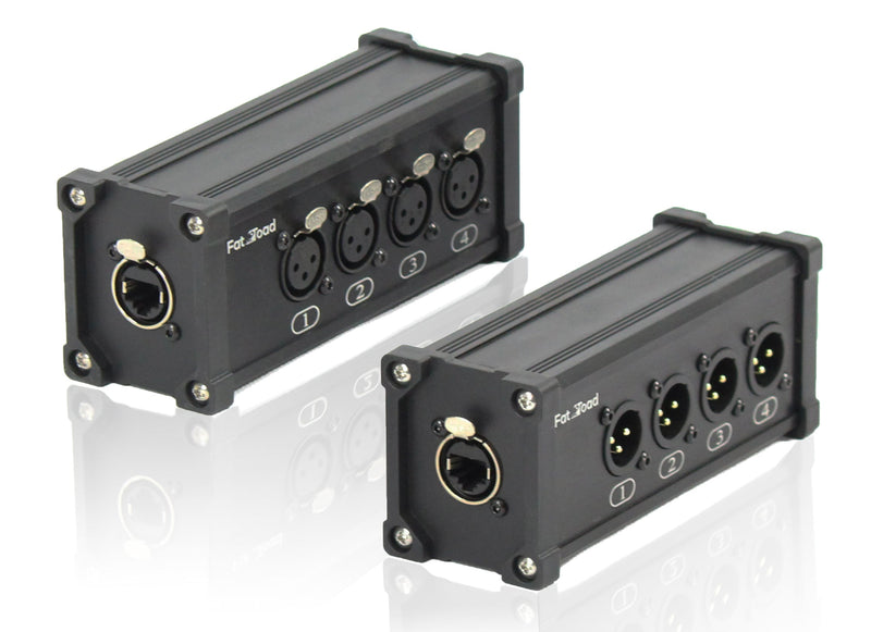 4 Channel DMX Over Network Signal XLR Cable Extender by GRIFFIN - Male & Female Pack with 3 Pin XLR to RJ45 Ethercon Wire for Live Stage Sound Monitoring, Studio Recording & DJ Lighting, PA AES-EBU