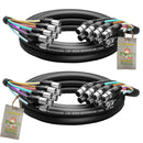 XLR Snake Cable 8-Channel 10ft (2-Pack) by FAT TOAD - Pro-Audio Shielded 3-Pin Balanced Patch Cables for Studio Stage, Live Sound & DJ Mixer