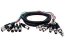 XLR Snake Cable 8-Channel 10ft (2-Pack) by FAT TOAD - Pro-Audio Shielded 3-Pin Balanced Patch Cables for Studio Stage, Live Sound & DJ Mixer