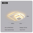 GobekUsa LED Chandelier with Remote for Living Room, Bedroom - Modern White Ceiling Lamp
