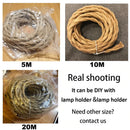 GobekUsa Beige Hemp Rope Woven Pendant Light Cable - 1/5/10/20/30 Meters