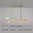 GobekUsa Glass Ball Gold Black LED Chandelier for Kitchen Dining Room Table