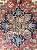 Serapi (9'00"x11'07") red/ivory/navy