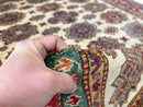 Super Kazak (5'07"x7'09") ivory/red