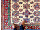 Super Kazak (5'07"x7'09") ivory/red