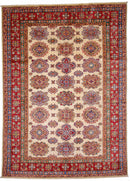 Super Kazak (5'07"x7'09") ivory/red
