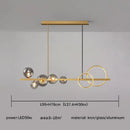 GobekUsa Glass Ball Gold Black LED Chandelier for Kitchen Dining Room Table