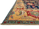 Afghan Serapi (10'00"x13'08") navy/gold