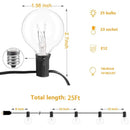 GobekUsa G40 Edison Glass Incandescent String Lights - 25FT Waterproof Outdoor Patio Fairy Lights